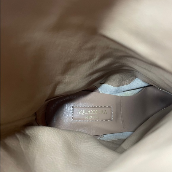 Aquazzura | Boogie Slouchy Scrunch Suede Bootie in Tan 37 - Picture 9 of 13